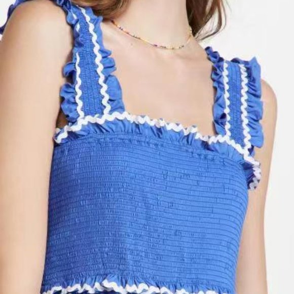 En Saison Smocked Sun Dress Blue - Picture 3 of 4